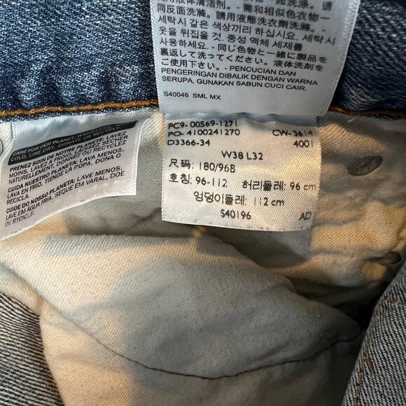 Levis 559 Jeans Mens 38x32 Blue Relaxed Straight Mid Rise Medium Wash Denim Y2K - Picture 4 of 11